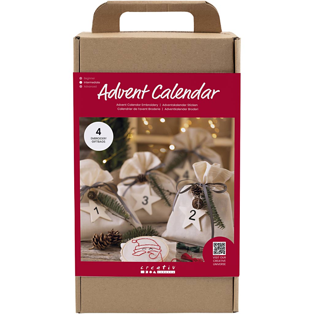 Creativ Company Stickerei-Adventskalender, 1 Box