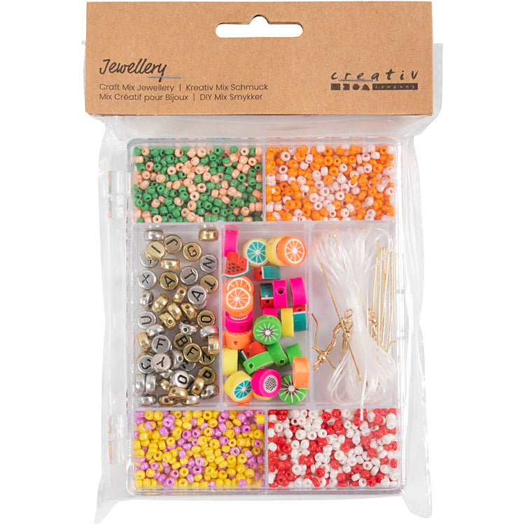 Creativ Company Kreativbox Schmuck, Fruchtmix, ca. Über 1600 Teile, kräftige Farben, 1 Box