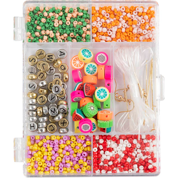 Creativ Company Kreativbox Schmuck, Fruchtmix, ca. Über 1600 Teile, kräftige Farben, 1 Box