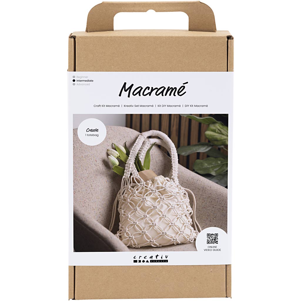 Kreativfirma Hobbyset Makrame Tasche Weiß