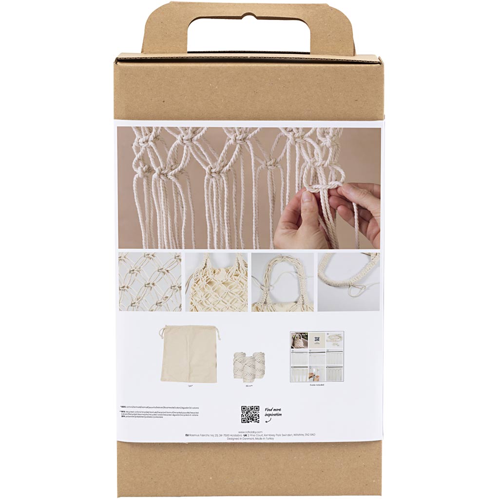 Kreativfirma Hobbyset Makrame Tasche Weiß