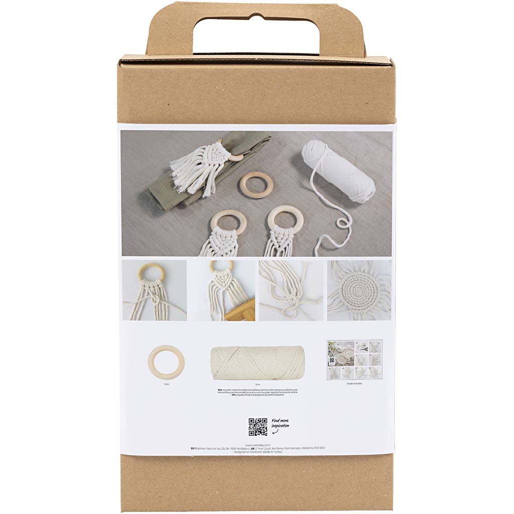Creativ Company Hobbyset Makrame Tabelle Dekoration Off-White
