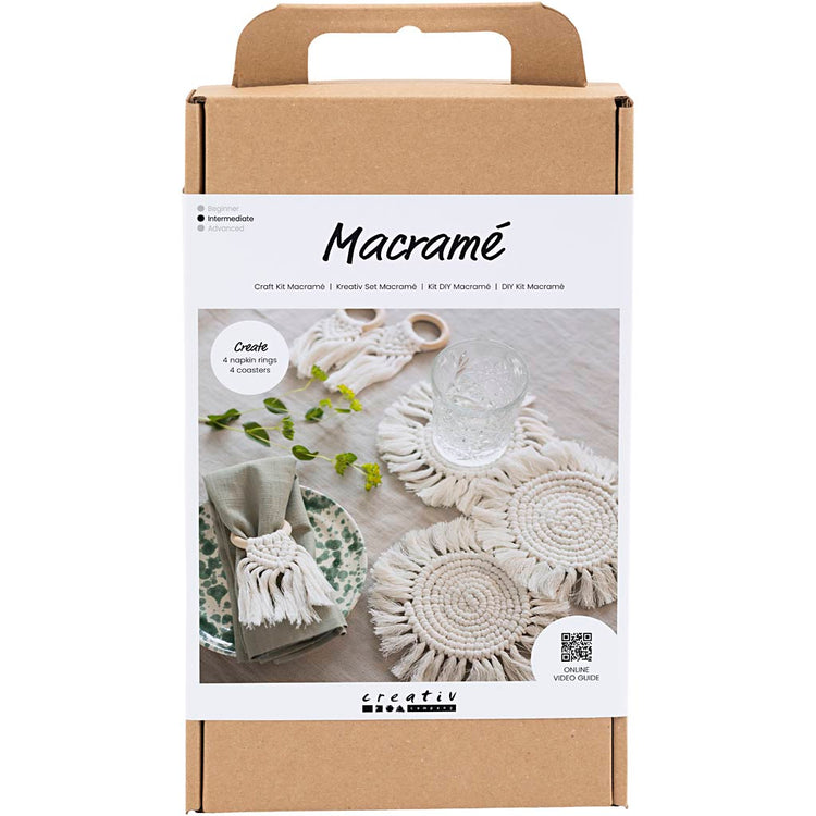 Creativ Company Hobbyset Makrame Tabelle Dekoration Off-White