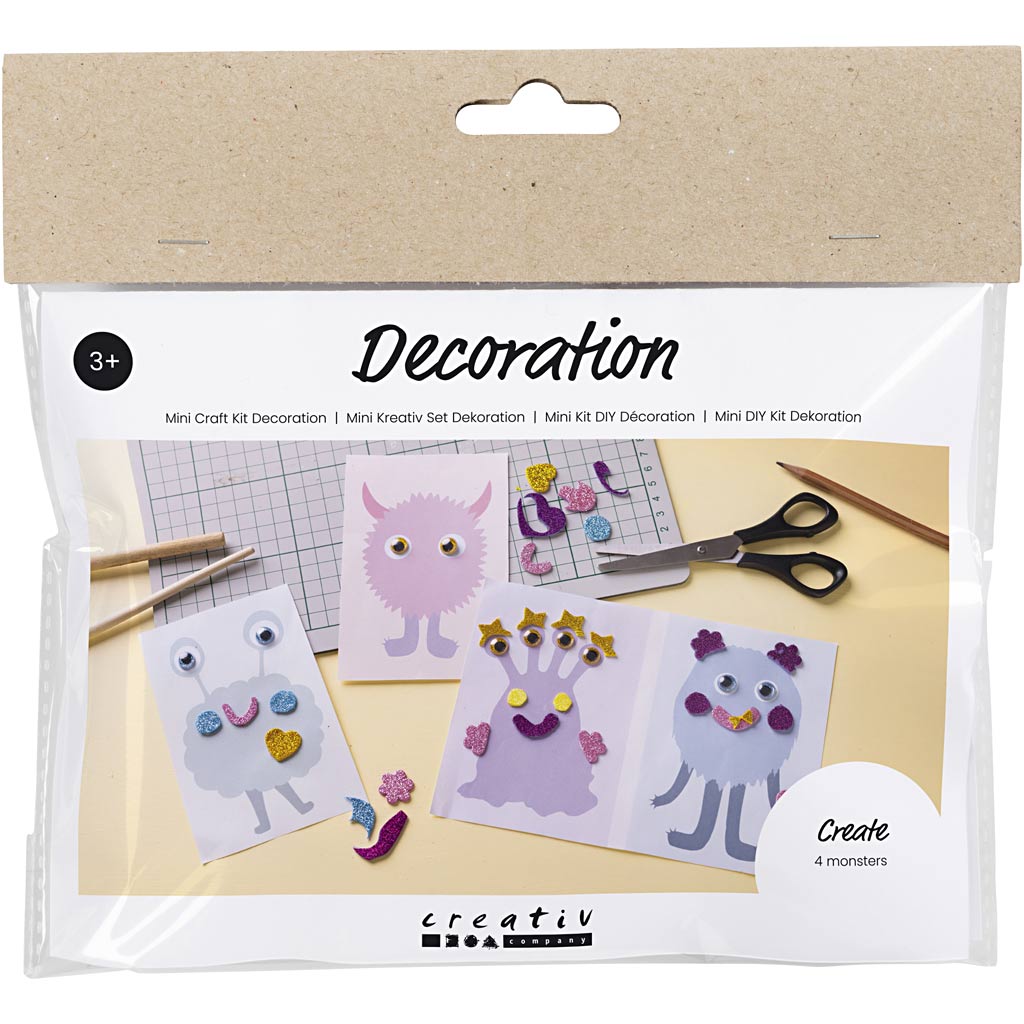 Creativ Company Mini-Hobby-Set Dekoration, Mustercollage, Pastellblau, Pastellgrün, Pastellrosa, Pastelllila, 1 Box