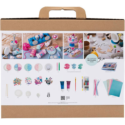 Creativ Company Maxi-Kreativbox leckere Kuchen, Kuchen und Süßigkeiten, verschiedene Farben, 1 Box