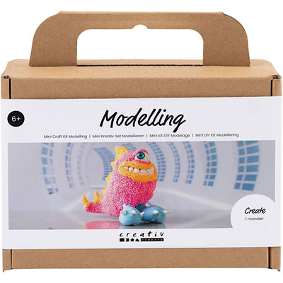 Creativ Company Mini-Hobby-Set Bildhauerei, Monster Freddy, Neonpink, 1 Box