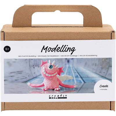 Creativ Company Mini-Hobby-Set Bildhauerei, Monster Sally, hellrosa, 1 Box
