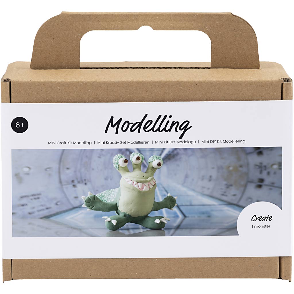 Creativ Company Mini-Hobby-Set Bildhauerei, Monster Lulu, hellgrün, dunkelgrün, 1 Box