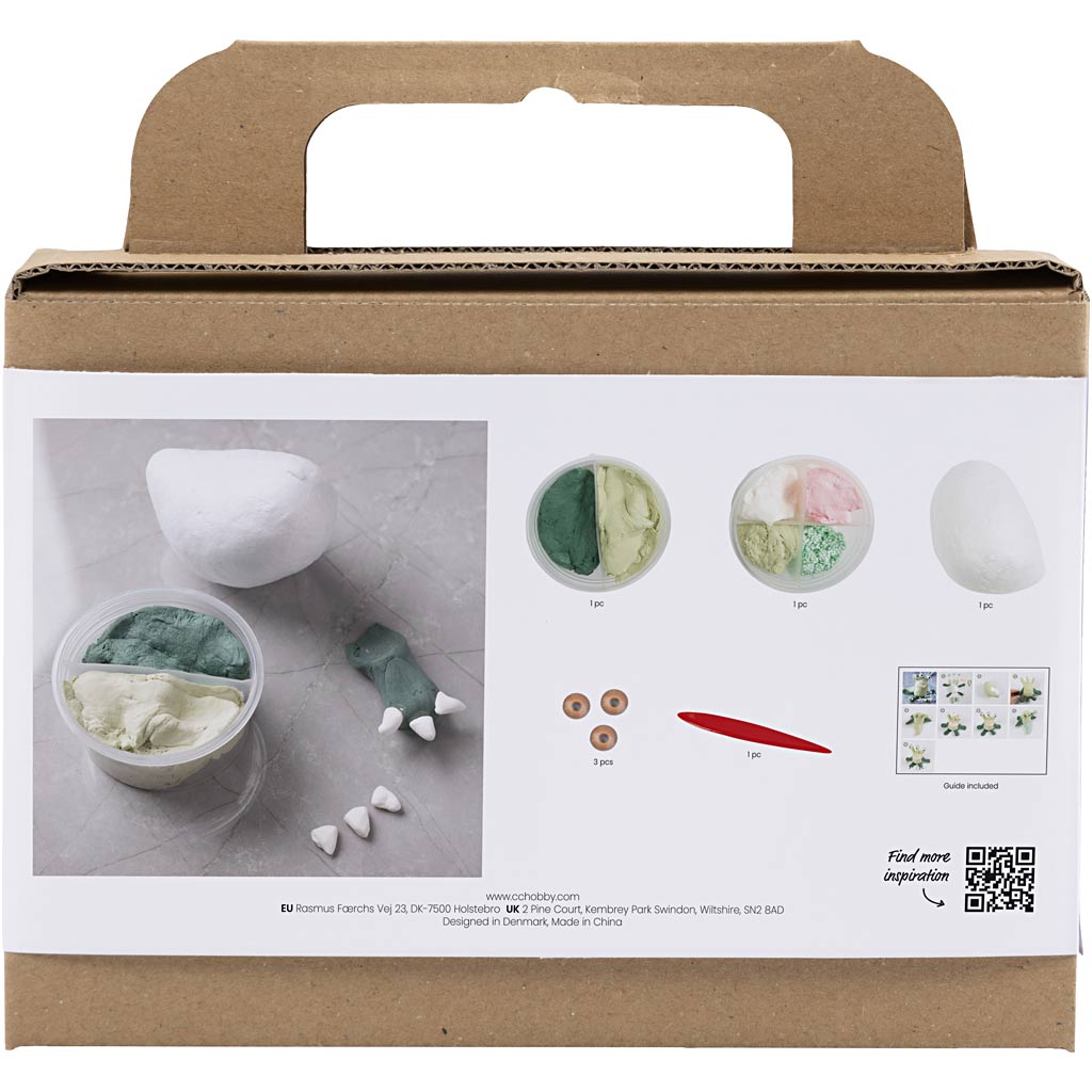 Creativ Company Mini-Hobby-Set Bildhauerei, Monster Lulu, hellgrün, dunkelgrün, 1 Box