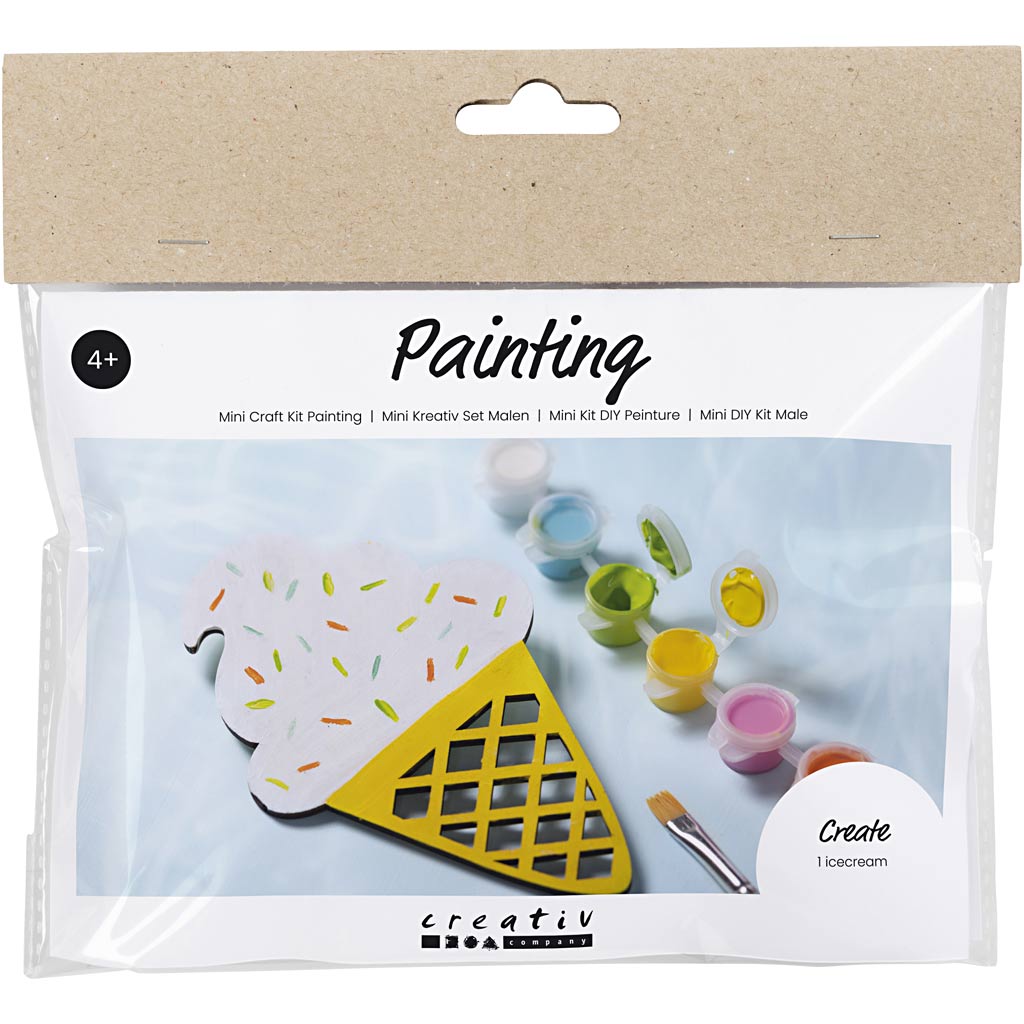 Creativ Company Mini-Hobby-Set Malen, Eistüte, verschiedene Farben, 1 Box