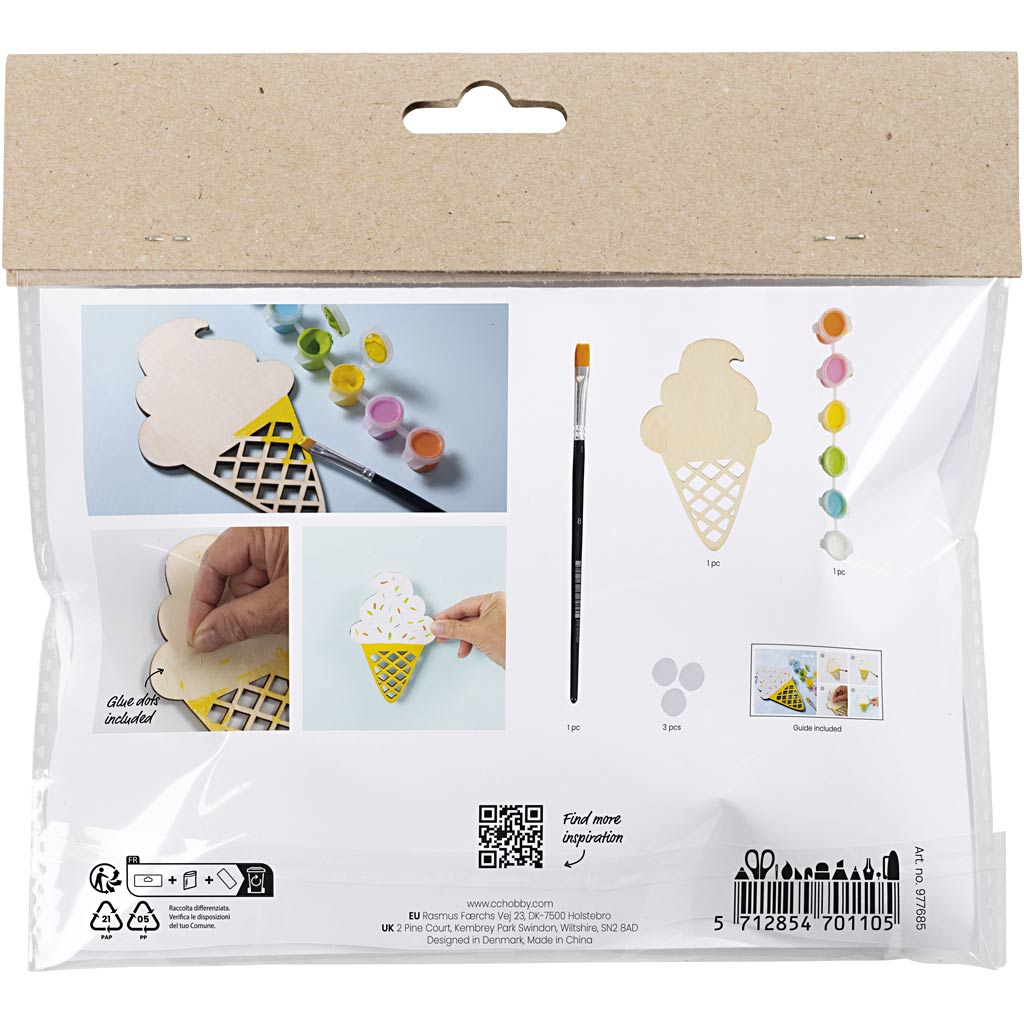 Creativ Company Mini-Hobby-Set Malen, Eistüte, verschiedene Farben, 1 Box