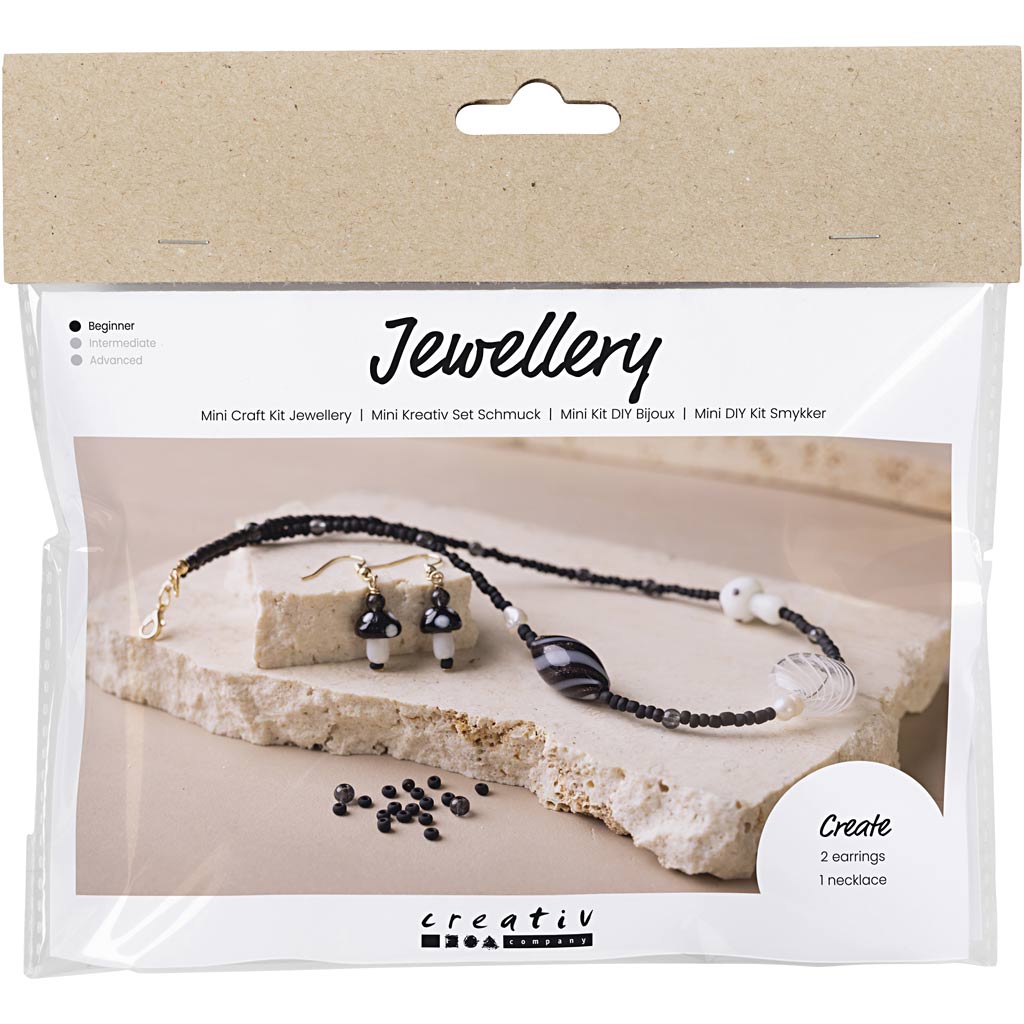 Creativ Company Mini-Hobby-Set Schmuck, coole Halskette, schwarze Harmonie, 1 Box