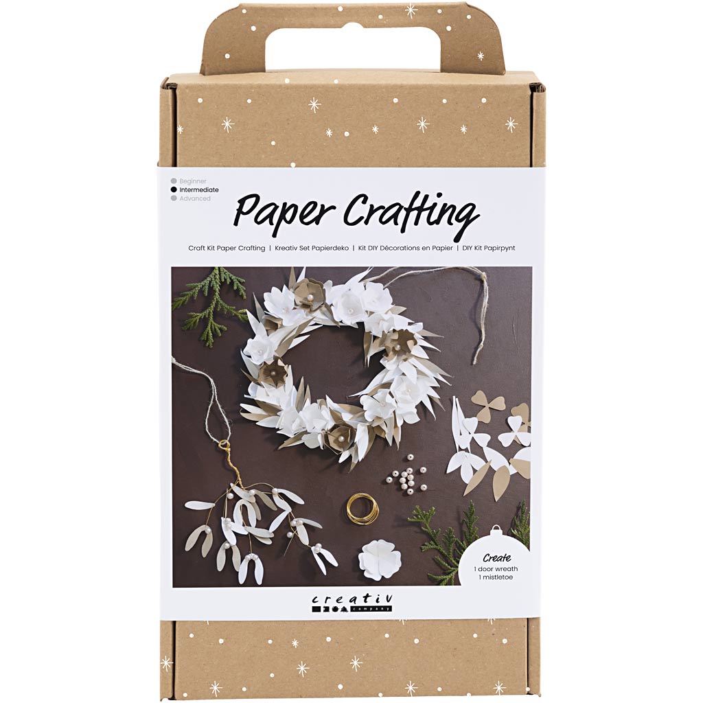 Creativ Company Hobby-Set Papierkunst, Kranz, weiß, hellnatur, 1 Box