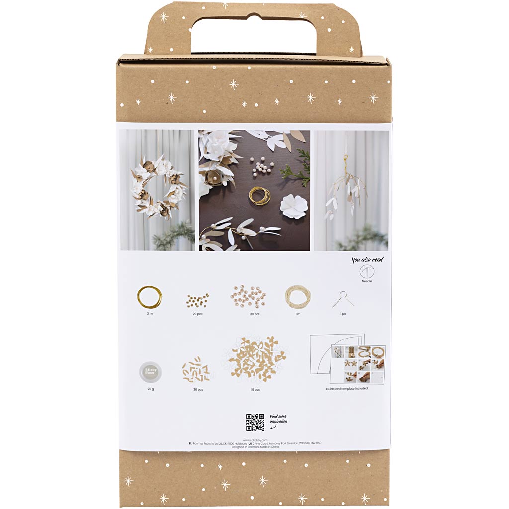 Creativ Company Hobby-Set Papierkunst, Kranz, weiß, hellnatur, 1 Box