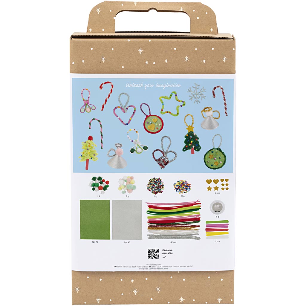 Creativ Company Kreativbox Bunte Weihnachten, Weihnachtsfiguren, verschiedene Farben, 1 Box