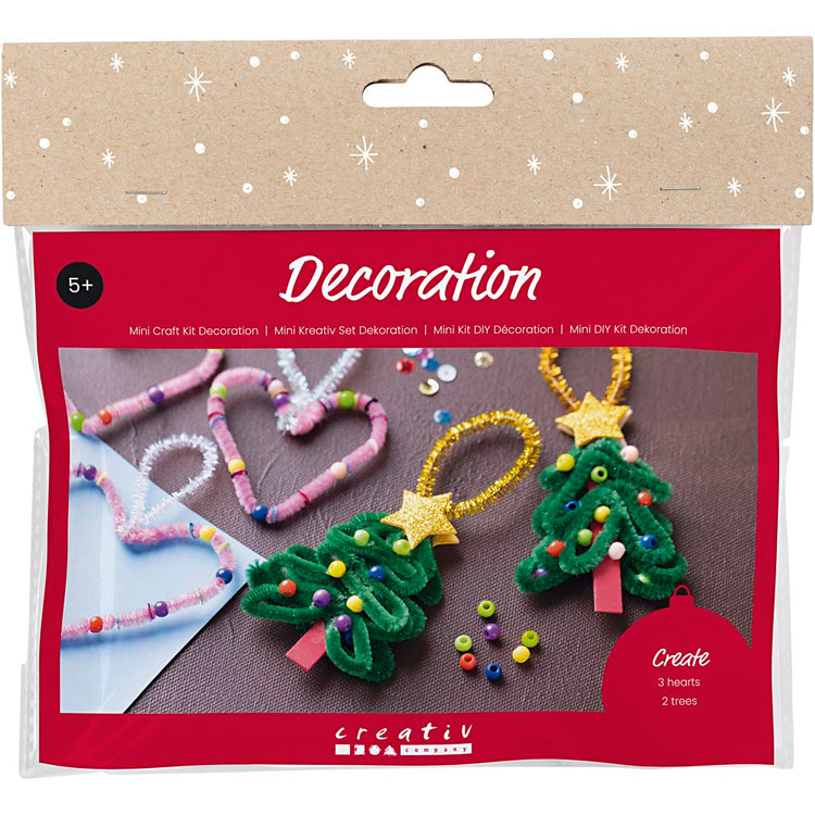 Creativ Company Mini-Hobby-Set Dekoration, Herzen und Weihnachtsbäume, 1 Box