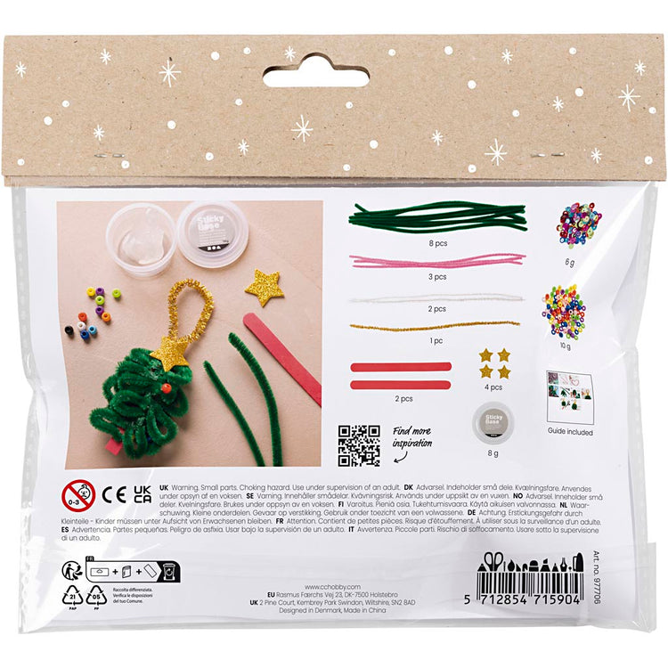 Creativ Company Mini-Hobby-Set Dekoration, Herzen und Weihnachtsbäume, 1 Box