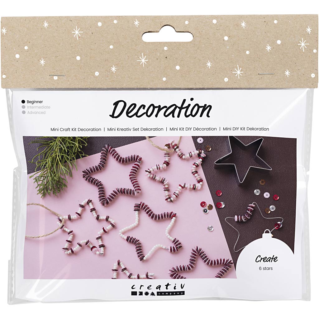 Creativ Company Mini-Hobby-Set Dekoration, Sterne, rot, 1 Box