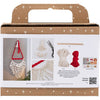Creativ Company Mini-Hobby-Set Makramee, Weihnachtsmann, Weihnachtsrot, gebrochenes Weiß, 1 Box