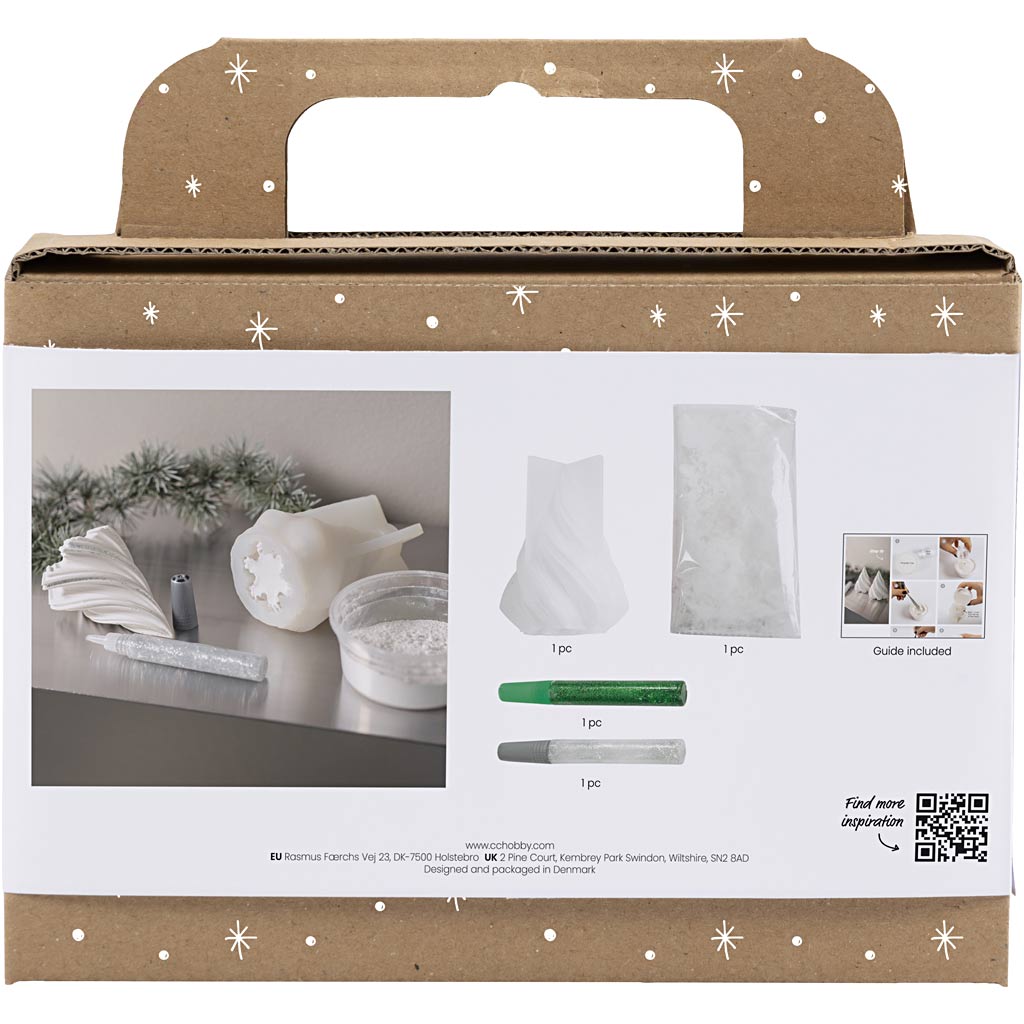 Creativ Company Mini-Hobby-Set, Kunstharzguss, Weihnachtsbäume, weiß, 1 Box