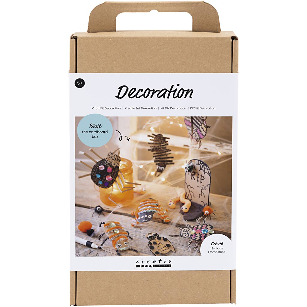 Creativ Company Hobby-Set Dekoration, Insekten, Würmer und Grabsteine, verschiedene Farben, 1 Box