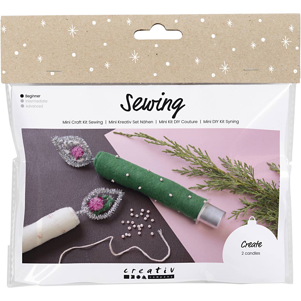Creativ Company Mini-Näh-Hobby-Set, Dauerkerzen, 1 Box