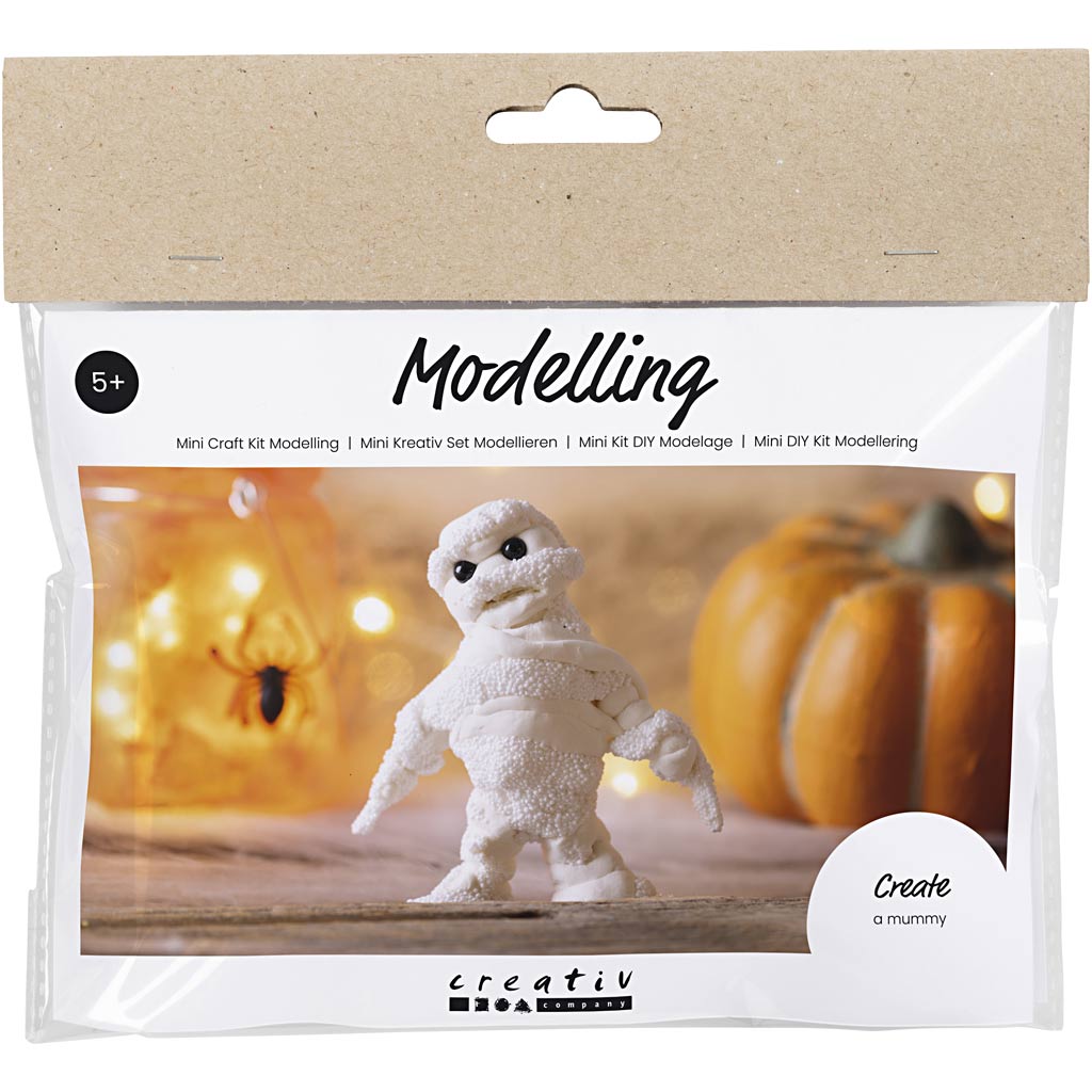 Creativ Company Mini-Hobby-Set Modellieren, Mumie, weiß, 1 Box
