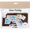 Creativ Company Mini-Hobby-Set, Schaumstoffdruck, Karte mit Design, weiß, gebrochenes Weiß, 1 Box