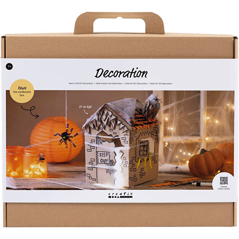 Creativ Company Maxi-Hobby-Set Dekoration, Spukhaus, Schwarz, Hellbraun, Orange, 1 Box