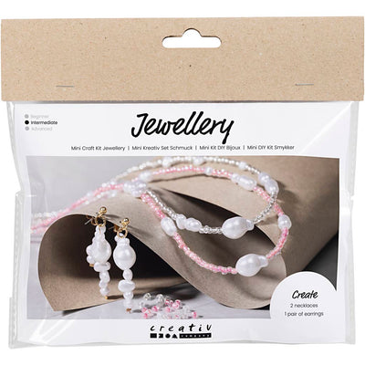 Creativ Company Mini-Hobby-Set Schmuck, Halsketten und Ohrringe, glänzend, 1 Box