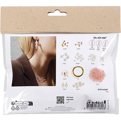 Creativ Company Mini-Hobby-Set Schmuck, Halsketten und Ohrringe, glänzend, 1 Box