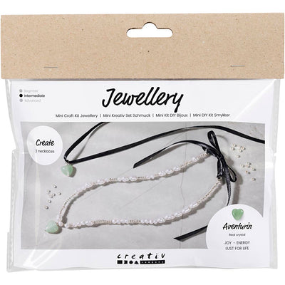 Creativ Company Mini-Hobby-Set Schmuck, Aventurin-Herz, klar, 1 Box