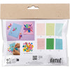 Creativ Company Mini-Hobby-Set Dekoration, dekorierte Karten, blau, grün, rosa, 1 Box