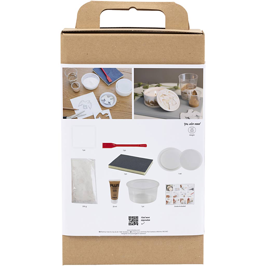 Creativ Company Hobby-Set Harzguss, Glas mit Deckel, Beige, gebrochenes Weiß, 1 Box