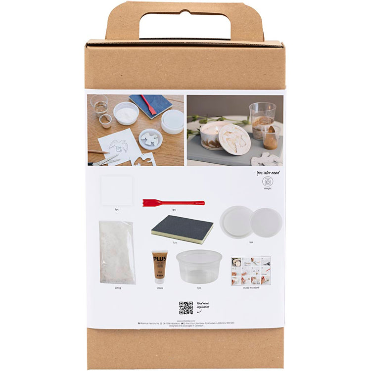 Creativ Company Hobby-Set Harzguss, Glas mit Deckel, Beige, gebrochenes Weiß, 1 Box
