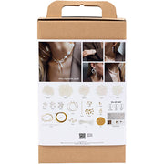 Creativ Company Kreativbox für Schmuck, Halsketten, Armbänder, Ohrringe, vergoldet, weißes Perlmutt, 1 Box - afbeelding 2