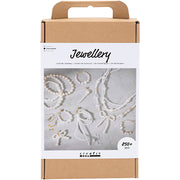 Creativ Company Kreativbox für Schmuck, Halsketten, Armbänder, Ohrringe, vergoldet, weißes Perlmutt, 1 Box - afbeelding 1