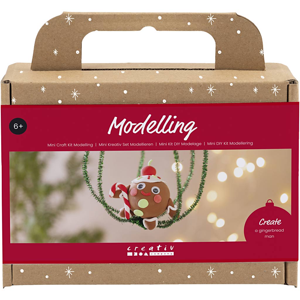 Creativ Company Mini-Hobby-Set Bildhauerei, Keksmann, verschiedene Farben, 1 Box