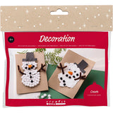 Creativ Company Mini-Hobby-Set Dekoration, Weihnachtskarten mit Schneemännern, Schwarz, Braun, Mittelorange, Weiß, 1 Box - afbeelding 1