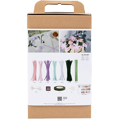 Creativ Company Hobby-Set Blumen aus Chenilledraht, Blumen, Pastellfarben, 1 Box