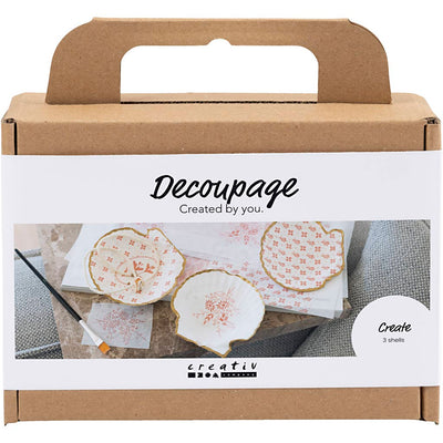 Creativ Company Mini-Hobby-Set Decoupage, Muschelschalen, hellrosa, 1 Box