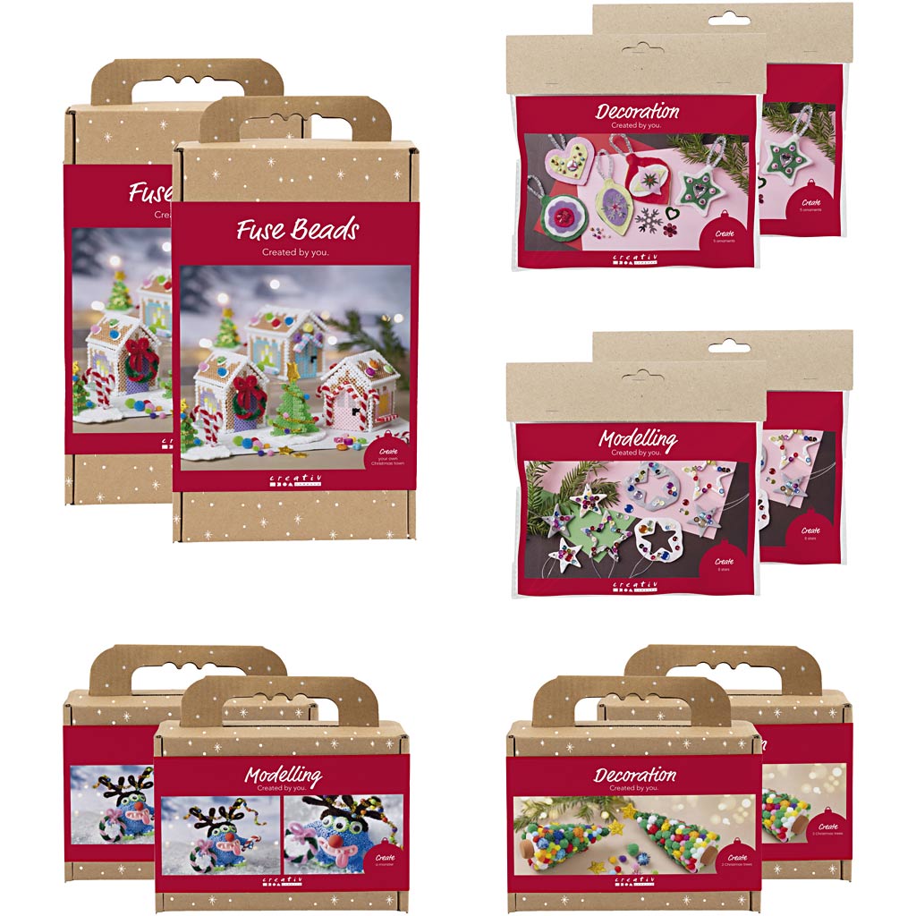 Kennenlernpaket der Firma Creativ, Weihnachtshobbys für Kinder, 10er Box 1 Box