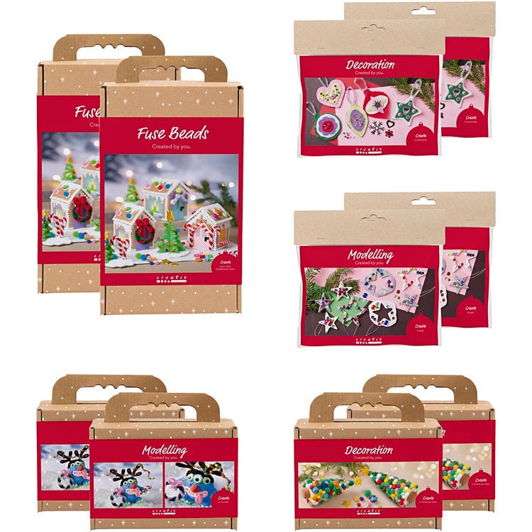 Kennenlernpaket der Firma Creativ, Weihnachtshobbys für Kinder, 10er Box 1 Box