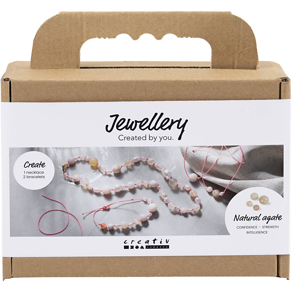 Creativ Company Mini-Hobby-Set Schmuck, Halsketten und Armband, rosa, 1 Box