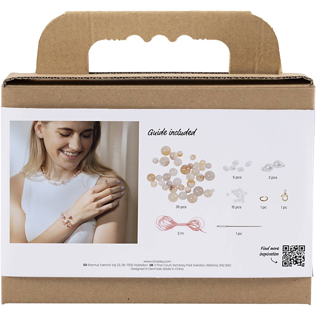 Creativ Company Mini-Hobby-Set Schmuck, Halsketten und Armband, rosa, 1 Box