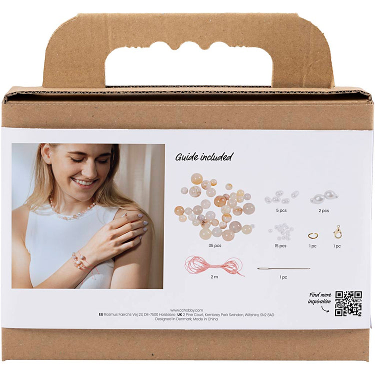 Creativ Company Mini-Hobby-Set Schmuck, Halsketten und Armband, rosa, 1 Box