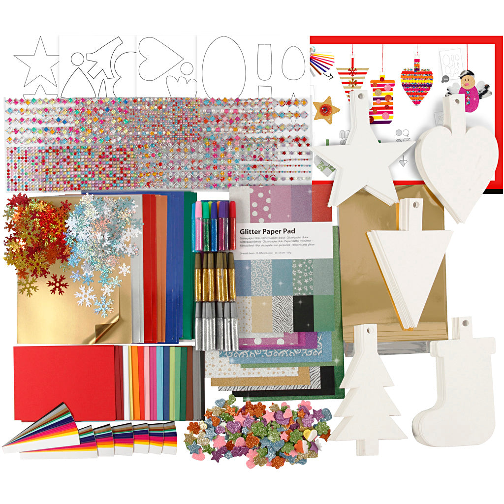 Creativ Company Weihnachtsdekorationsset, verschiedene Farben, 1 Set