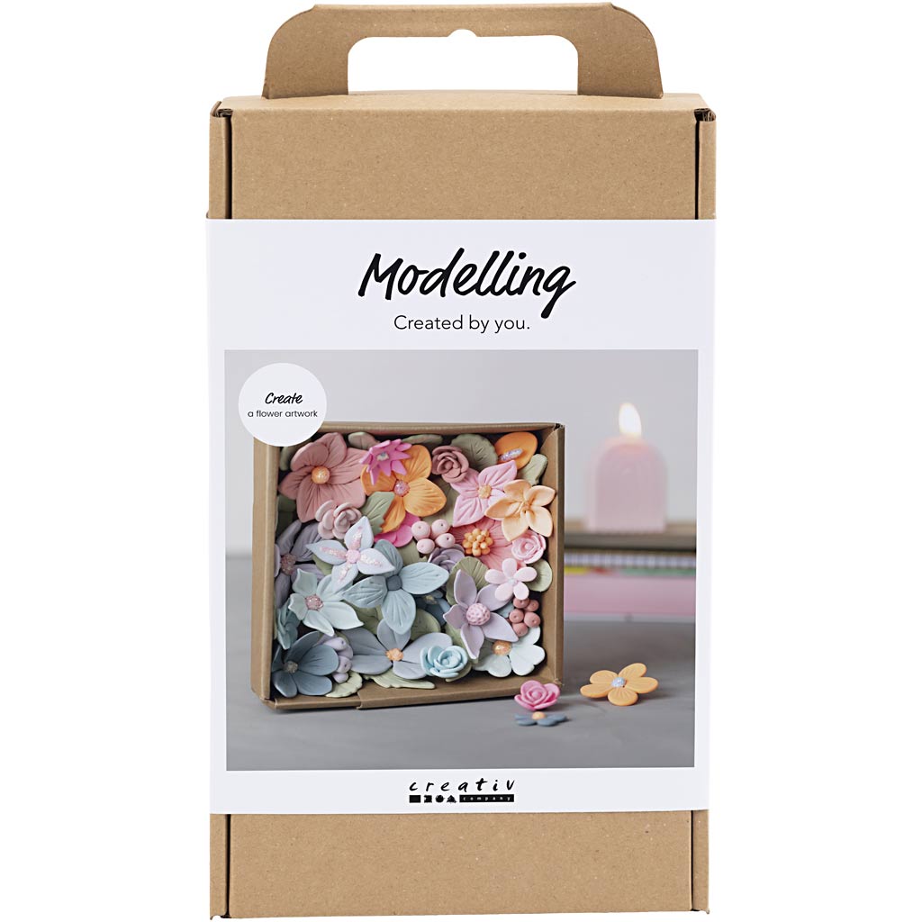 Creativ Company Hobby-Set Modellieren, Blumen, Pastellfarben, 1 Box