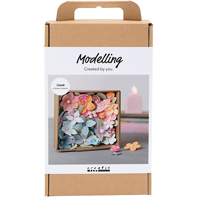 Creativ Company Hobby-Set Modellieren, Blumen, Pastellfarben, 1 Box