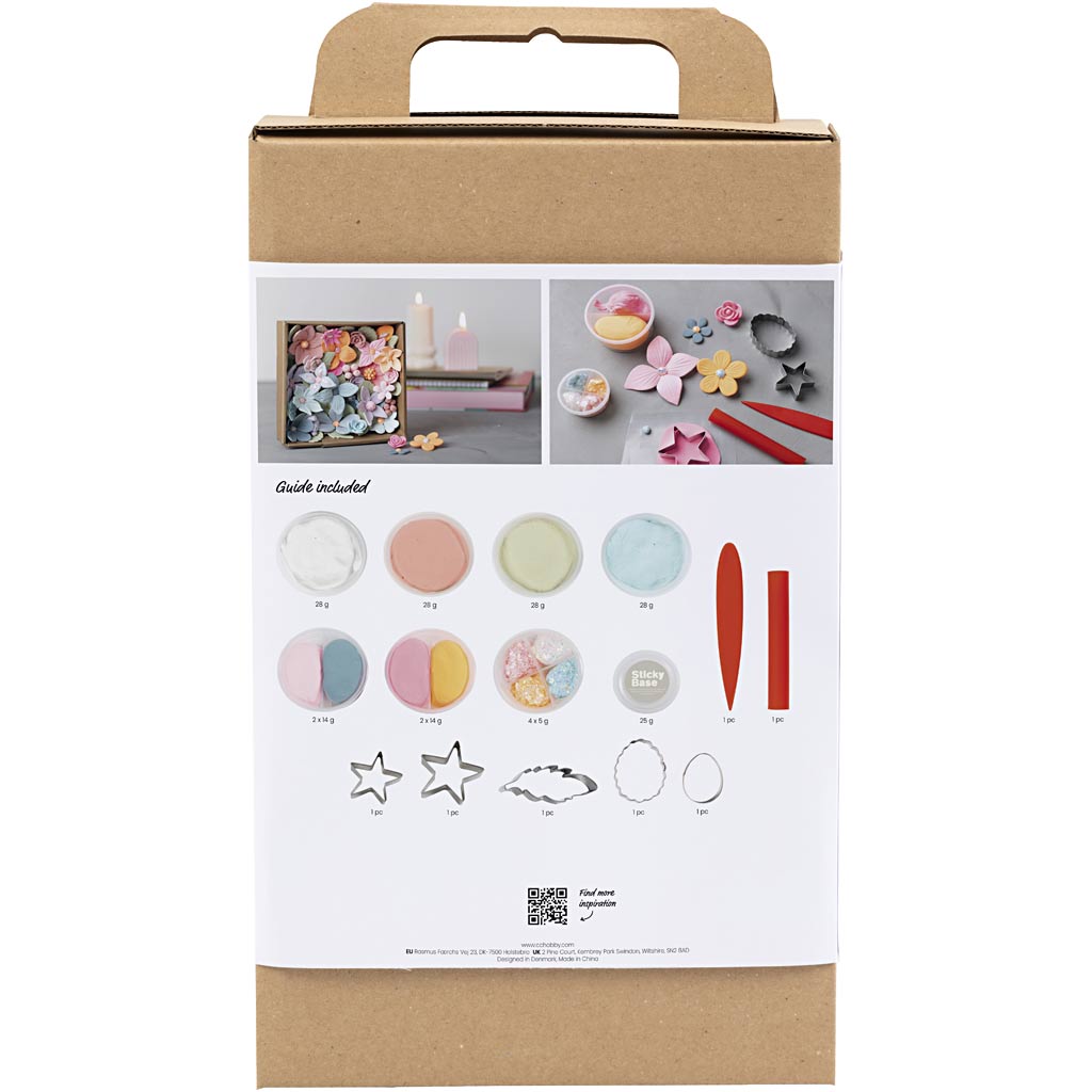 Creativ Company Hobby-Set Modellieren, Blumen, Pastellfarben, 1 Box